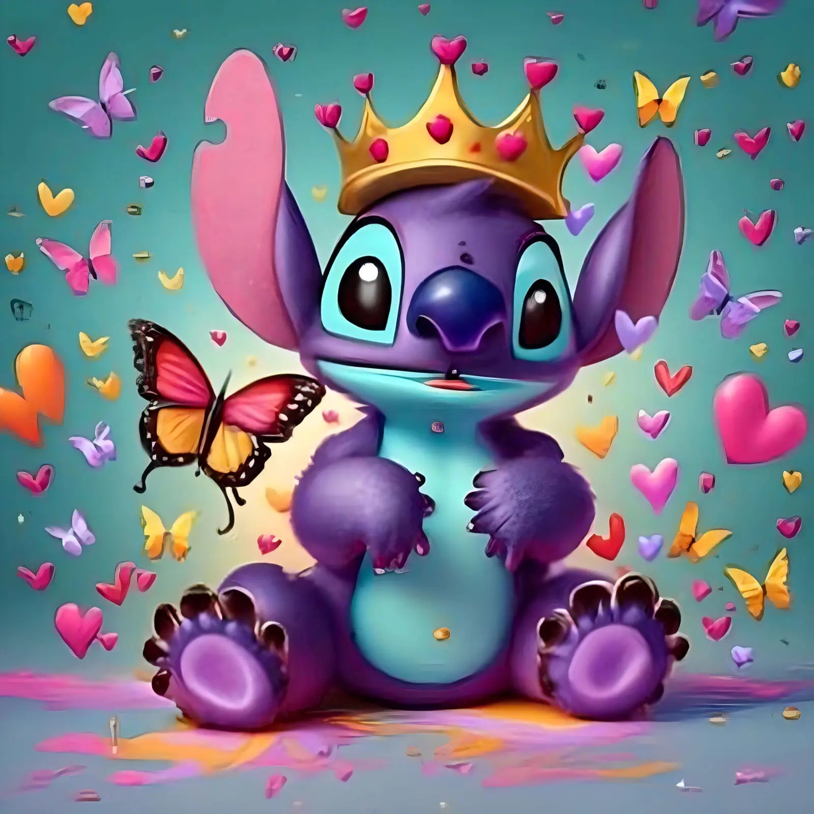 Mickey Mouse 5D Diamond Painting Kit with Lilo and Stitch Characters Cute Gift - Lusy Store LLC