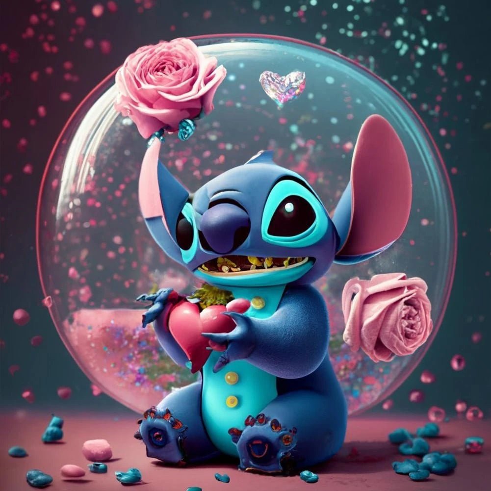 Mickey Mouse 5D Diamond Painting Kit with Lilo and Stitch Characters Cute Gift - Lusy Store LLC