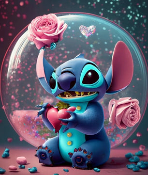 Mickey Mouse 5D Diamond Painting Kit with Lilo and Stitch Characters Cute Gift - Lusy Store LLC