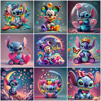 Mickey Mouse 5D Diamond Painting Kit with Lilo and Stitch Characters Cute Gift