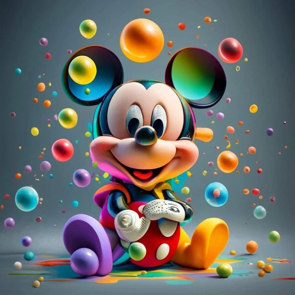 Mickey Mouse 5D Diamond Painting Kit with Lilo and Stitch Characters Cute Gift - Lusy Store LLC