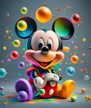 Mickey Mouse 5D Diamond Painting Kit with Lilo and Stitch Characters Cute Gift - Lusy Store LLC