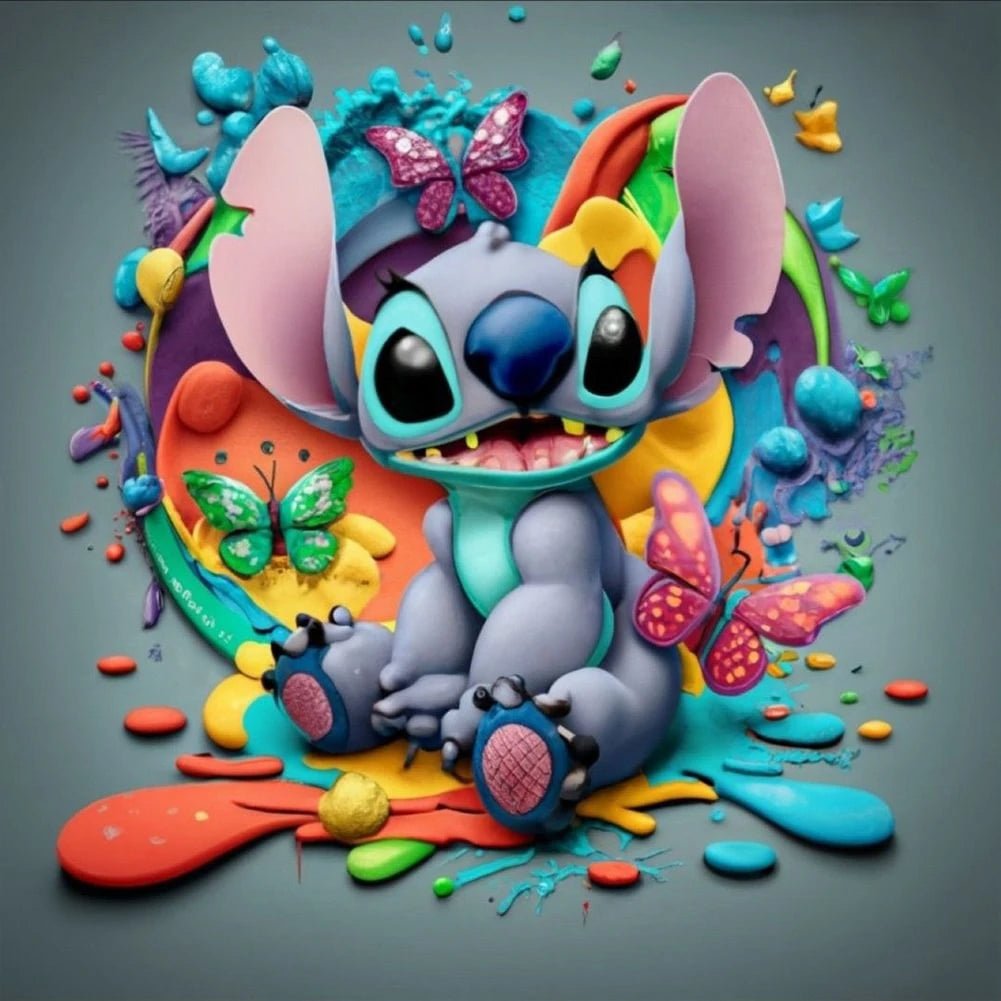 Mickey Mouse 5D Diamond Painting Kit with Lilo and Stitch Characters Cute Gift - Lusy Store LLC