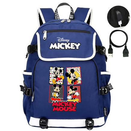 Minnie Backpack - Boys Girls Teenager School Bags USB Charging Laptop Travel Backpacks Style 16 17.7x14.5x6.3 inches