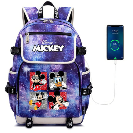Minnie Backpack - Boys Girls Teenager School Bags USB Charging Laptop Travel Backpacks Style 12 17.7x14.5x6.3 inches