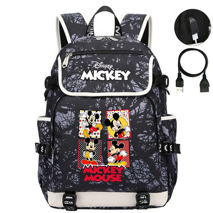 Minnie Backpack - Boys Girls Teenager School Bags USB Charging Laptop Travel Backpacks Style 18 17.7x14.5x6.3 inches
