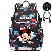 Minnie Backpack - Boys Girls Teenager School Bags USB Charging Laptop Travel Backpacks Style 27 17.7x14.5x6.3 inches