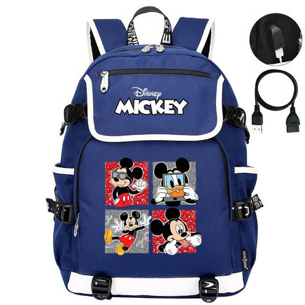 Minnie Backpack - Boys Girls Teenager School Bags USB Charging Laptop Travel Backpacks Style 5 17.7x14.5x6.3 inches