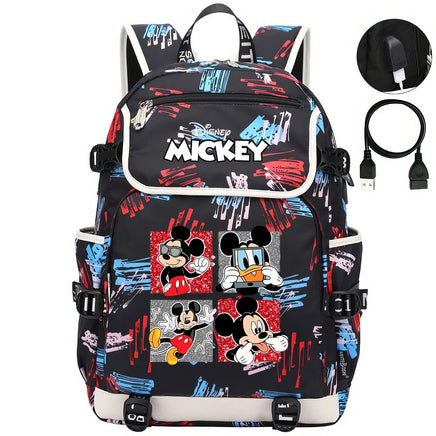 Minnie Backpack - Boys Girls Teenager School Bags USB Charging Laptop Travel Backpacks Style 8 17.7x14.5x6.3 inches