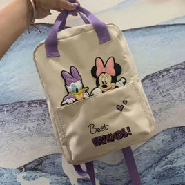 Minnie Backpack - Cartoon Lightweight Childrens Fashionable and Cute Primary School White Small (about 11 inches)