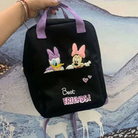 Minnie Backpack - Cartoon Lightweight Childrens Fashionable and Cute Primary School Black Small (about 11 inches)