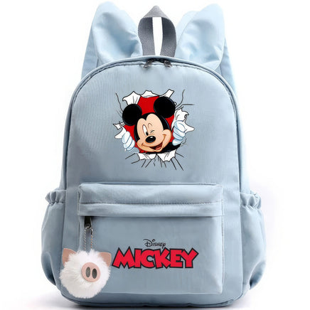 Minnie Backpack - Casual School Bags Travel Rabbit Ears Backpacks Mochila Blue-10 15x11 inches