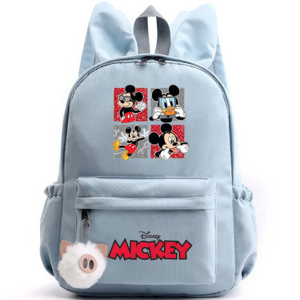 Minnie Backpack - Casual School Bags Travel Rabbit Ears Backpacks Mochila Blue-1 15x11 inches