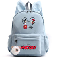 Minnie Backpack - Casual School Bags Travel Rabbit Ears Backpacks Mochila Blue-6 15x11 inches
