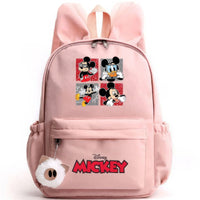 Minnie Backpack - Casual School Bags Travel Rabbit Ears Backpacks Mochila Pink-1 15x11 inches