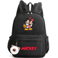 Minnie Backpack - Casual School Bags Travel Rabbit Ears Backpacks Mochila Black-6 15x11 inches