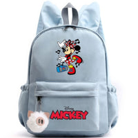 Minnie Backpack - Casual School Bags Travel Rabbit Ears Backpacks Mochila Blue-3 15x11 inches
