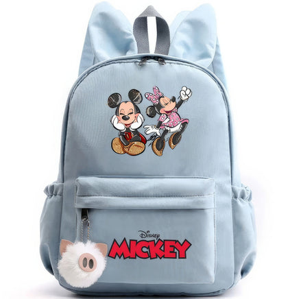 Minnie Backpack - Casual School Bags Travel Rabbit Ears Backpacks Mochila Blue-8 15x11 inches