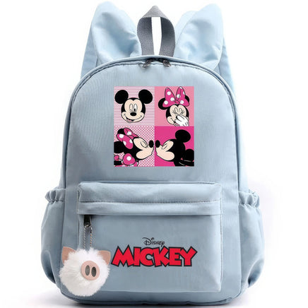 Minnie Backpack - Casual School Bags Travel Rabbit Ears Backpacks Mochila Blue-2 15x11 inches