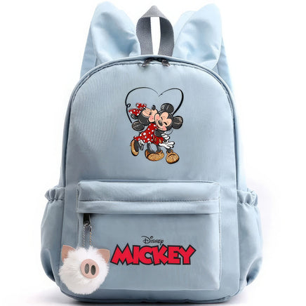 Minnie Backpack - Casual School Bags Travel Rabbit Ears Backpacks Mochila Blue-5 15x11 inches