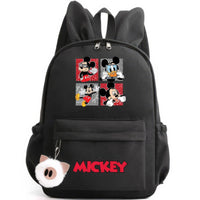 Minnie Backpack - Casual School Bags Travel Rabbit Ears Backpacks Mochila Black-1 15x11 inches