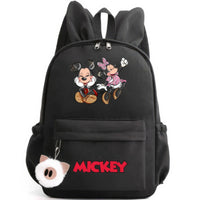 Minnie Backpack - Casual School Bags Travel Rabbit Ears Backpacks Mochila Black-5 15x11 inches