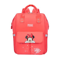 Minnie Backpack - Mummy Diaper Bag Multifunctional Stroller Nappy Bag USB Charging Red 16.5x13.8x8.3 inches