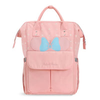 Minnie Backpack - Mummy Diaper Bag Multifunctional Stroller Nappy Bag USB Charging Pink 16.5x13.8x8.3 inches