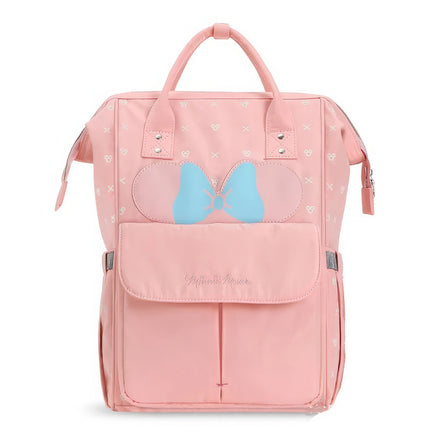 Minnie Backpack - Mummy Diaper Bag Multifunctional Stroller Nappy Bag USB Charging Pink 16.5x13.8x8.3 inches