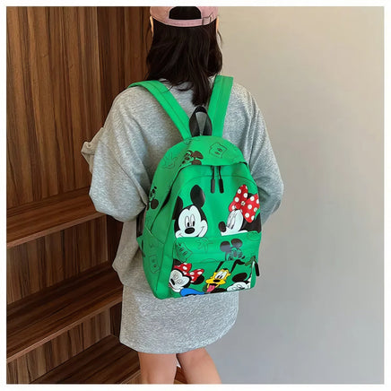 Minnie Backpack - PU Backpack Luxury Schoolbag Girls and Boys Cute Shoulder Bag Green 14.2x11x8.7 inches