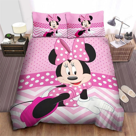 Minnie Duvet Cover Pink Princess Style Cartoon Bedroom Decoration Bedding Set Single Double 5