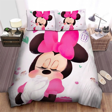 Minnie Duvet Cover Pink Princess Style Cartoon Bedroom Decoration Bedding Set Single Double 3