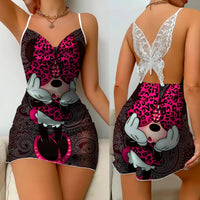 Minnie Mouse Backless Dress Fashion Pajama Skirt Bow Knot Mickey Womens Elegant Women 9