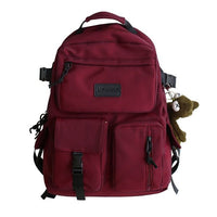 Mori Style Japanese Backpack for Female High School Students Red