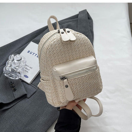 Multifunctional Summer Mini Backpack for School or Travel Creamy White