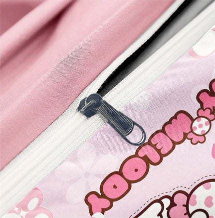 My Melody Duvet Cover Pink Cute Anime Cartoon Machine Washable Duvet Cover and Pillowcases