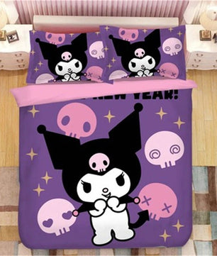 My Melody Kuromi Cinnamoroll Pochacco Quilt Cover Pillowcase Girls Bedroom Twin Single Double - Lusy Store LLC