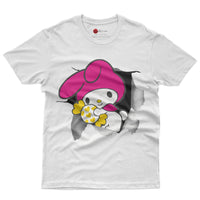 My melody tee shirt - Cute funny graphic tees - Unisex novelty cotton t shirt White