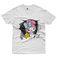 My melody tee shirt - Cute funny graphic tees - Unisex novelty cotton t shirt White