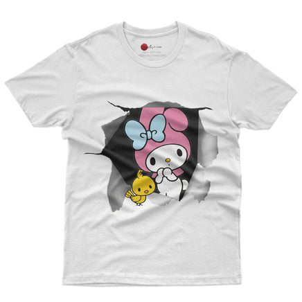 My melody tee shirt - Cute funny graphic tees - Unisex novelty cotton t shirt White