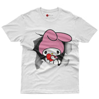 My melody tee shirt - Cute funny graphic tees - Unisex novelty cotton t shirt White