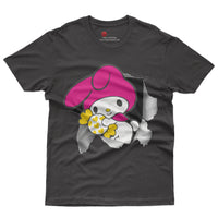 My melody tee shirt - Cute funny graphic tees - Unisex novelty cotton t shirt Black