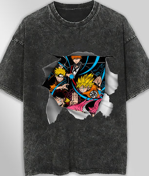 Naruto tee shirt - 3D streetwear funny t shirt hip hop dark gray - Unisex vintage t shirts - Lusy Store LLC
