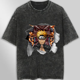 Naruto tee shirt - 3D streetwear funny t shirt hip hop dark gray - Unisex vintage t shirts - Lusy Store LLC