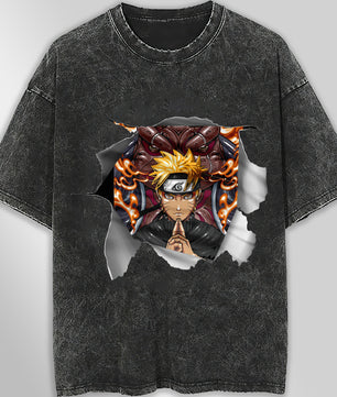 Naruto tee shirt - 3D streetwear funny t shirt hip hop dark gray - Unisex vintage t shirts - Lusy Store LLC