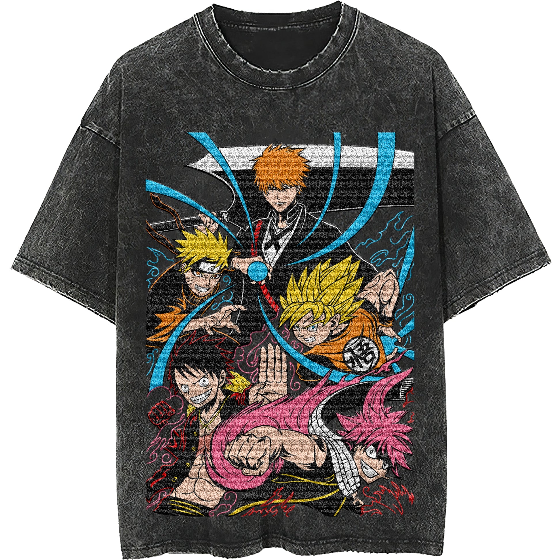 Naruto tee shirt - Anime streetwear fashion casual dark gray t shirt - Short sleeve vintage tee - Lusy Store LLC