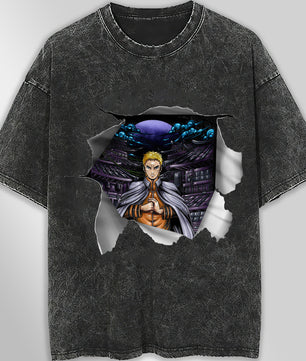Naruto tee shirt - Hokage 3D streetwear funny t shirt hip hop dark gray - Unisex vintage t shirts - Lusy Store LLC