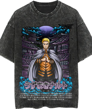 Naruto tee shirt - Hokage streetwear fashion casual dark gray t shirt - Short sleeve vintage tee - Lusy Store LLC