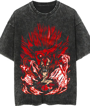 Naruto tee shirt - Itachi hip hop loose tops dark gray tee - Unisex vintage short sleeve - Lusy Store LLC