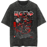 Naruto tee shirt - Itachi streetwear fashion casual dark gray t shirt - Short sleeve vintage tee - Lusy Store LLC